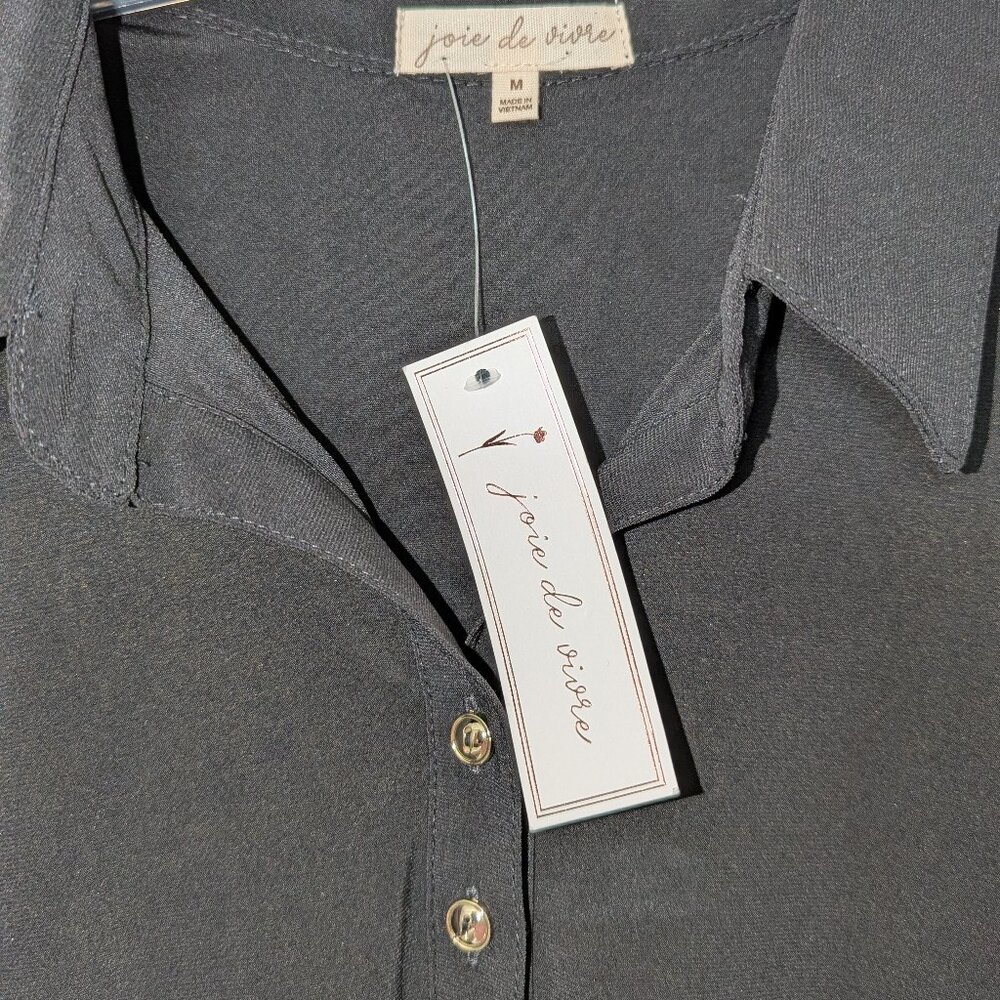 Joie de vivre, Black blouse, size Med, New! - Picture 2 of 7